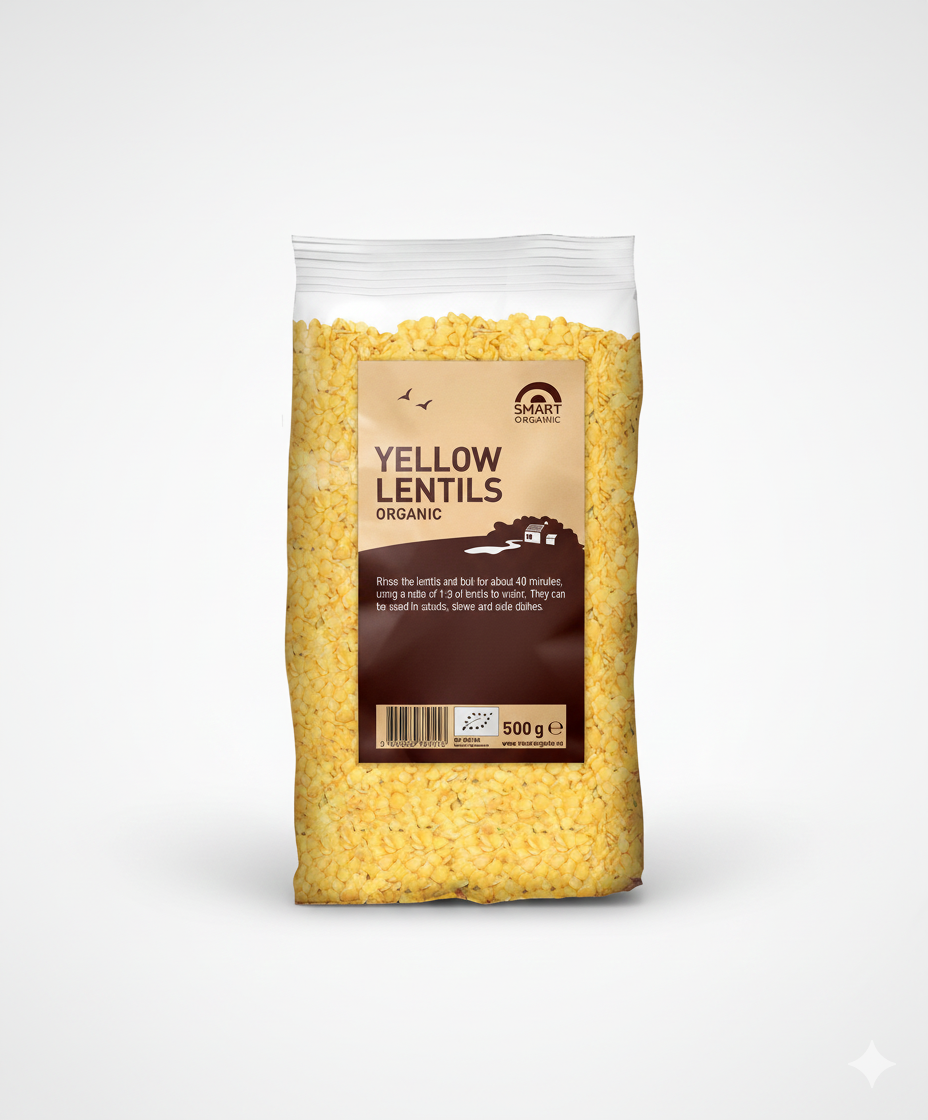 Organic Yellow Split Lentils 500 Gr