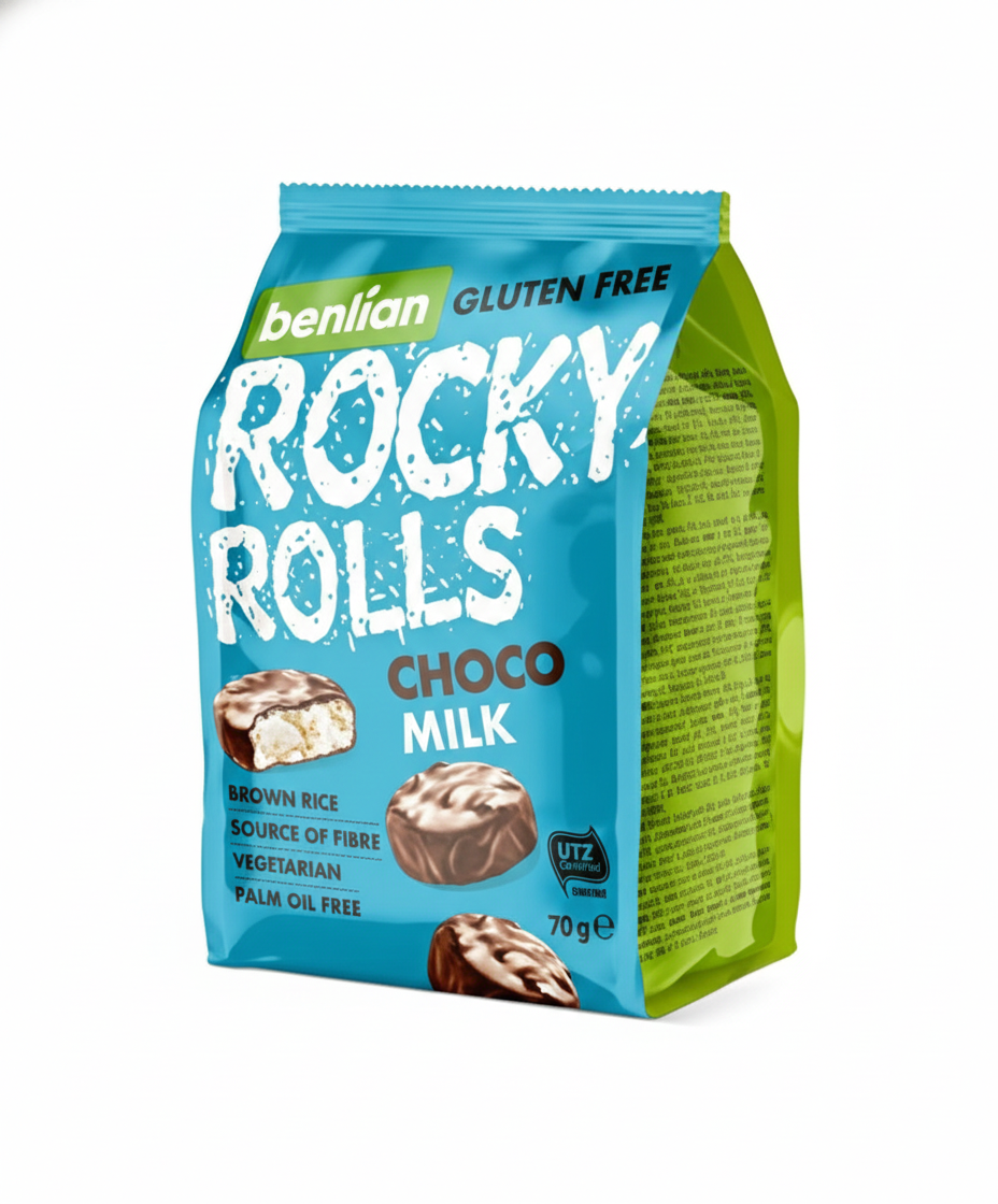 ROCKY ROLLS CHOCO BF 70G MILK