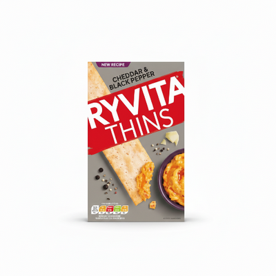 Ryvita Thins Cheddar & Black Pepper PM£2 39125g